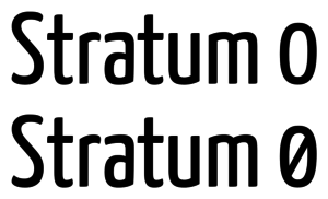 Oben: Yanone Kaffeesatz Original, unten: Yanone Kaffeesatz ZeroHack