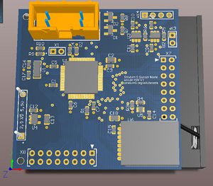 Oberseite des snode V1-Boards mit Batteriehalter